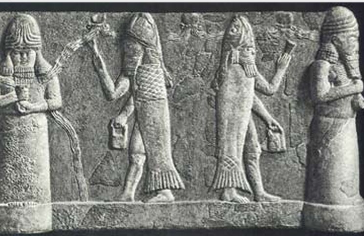 Representação do deus assírio 'Oannes'. Imagem fonte: Mirf