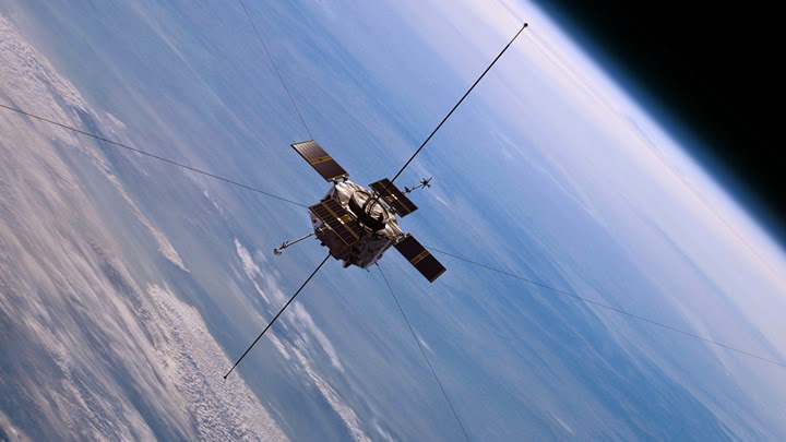 Concepção artística de uma das Van Allen Probes, lançadas em 2012. Imagem fonte: NASA