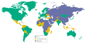 Mapa da Liberdade no Mundo 2016 (Clique na imagem para Ampliar). Fonte: Freedom House